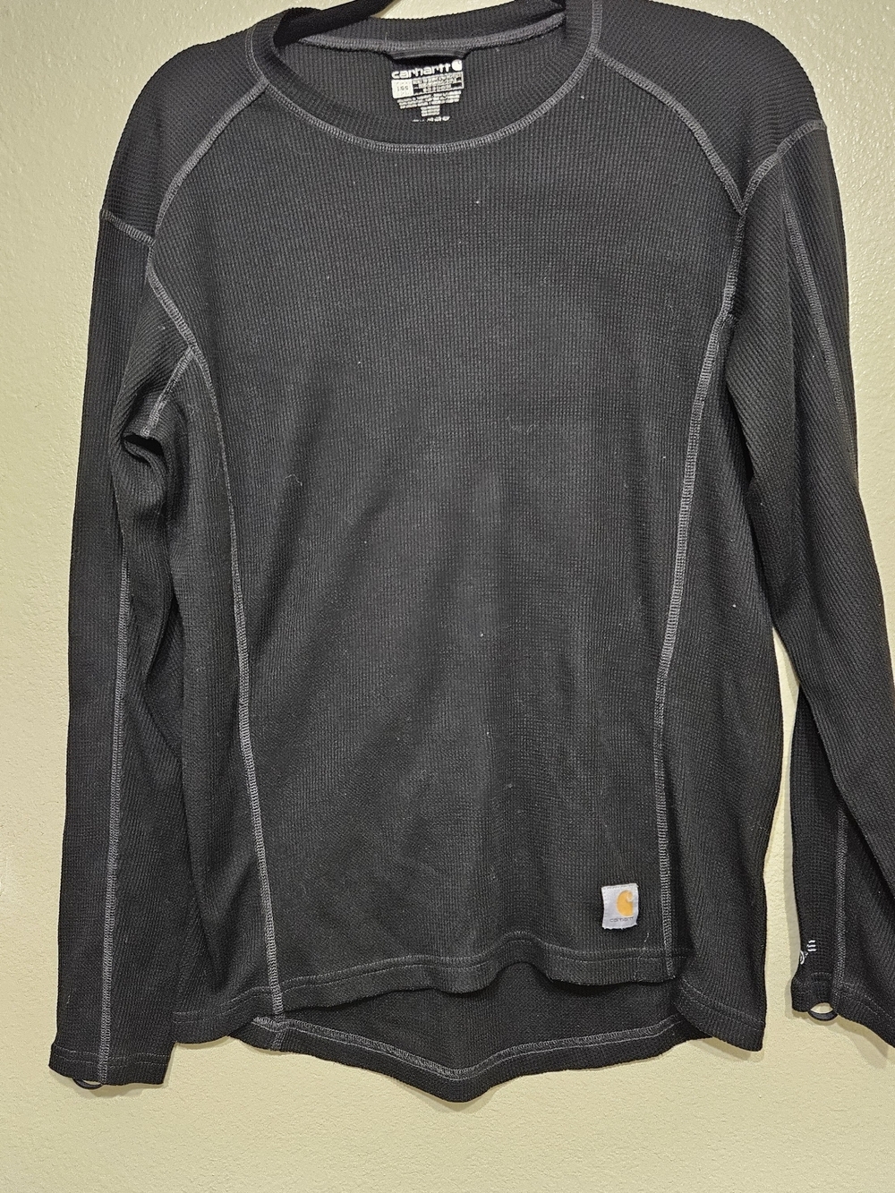 Carhartt Men’s Black Thermal Waffle Long-Sleeve Sweater